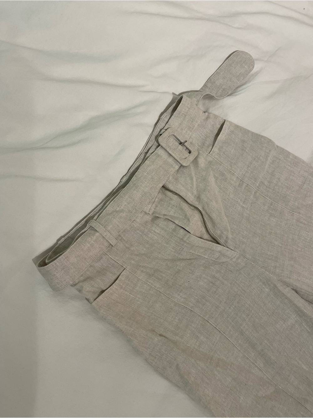 Linen Dress Pants in Light Beige (Free People $98)